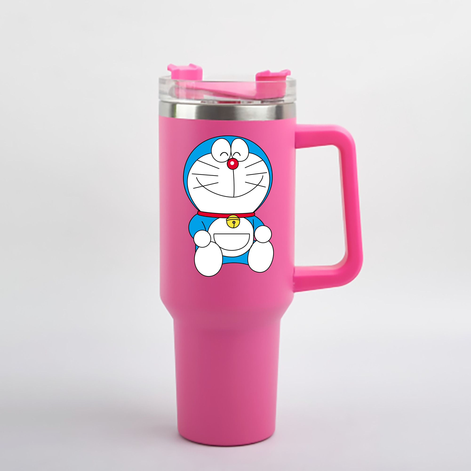 （画像用） ドラえもん Doraemon 1200mL車用タンブラー - クリスタルステッカー（プラスチックストロー付き）